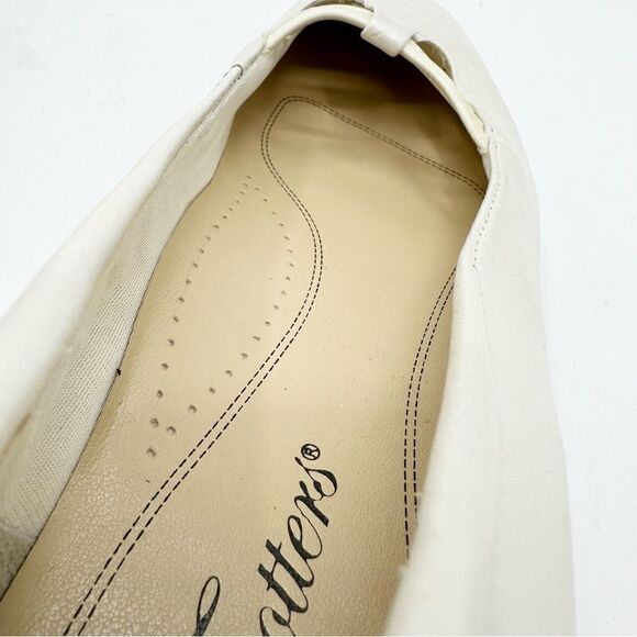 Trotters Womens Pearlized Ivory Leather Slip On Dress Shoe Flats Almond Toe 7 W - Picture 9 of 14